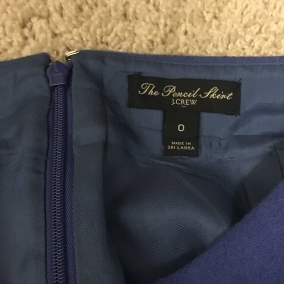 J. Crew Cobalt Blue Wool Pencil Skirt W28 - Picture 15 of 16